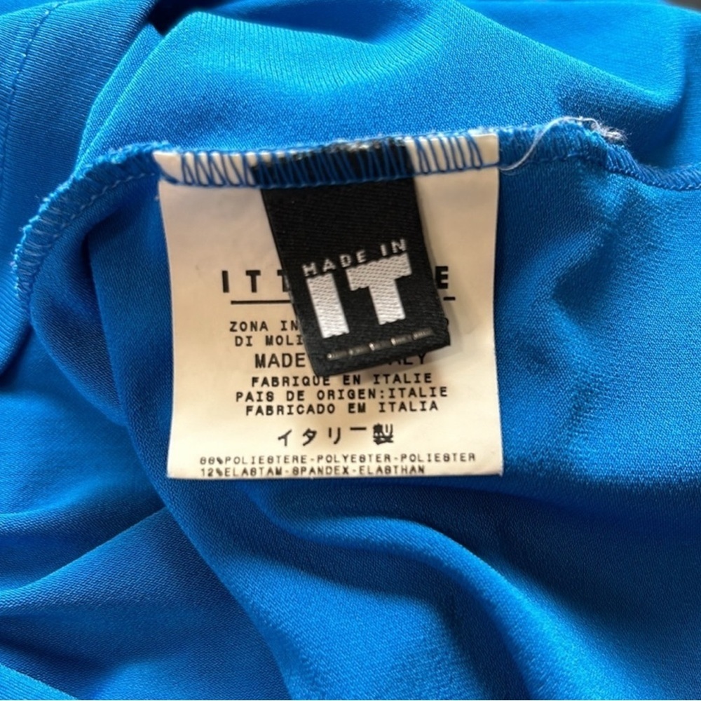 VERSACE Jeans Couture Women’s Blue Long Sleeve Shirt Top Italy Logo Sz M - Picture 7 of 9